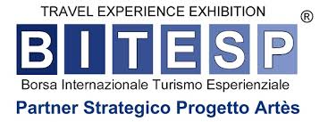 Logo "travel experience exhibition BITSTEP Borsa internazionale turismo esperienziale, partner strategico progetto Artès"
