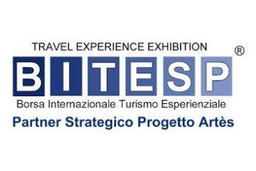 Logo "travel experience exhibition BITSTEP Borsa internazionale turismo esperienziale, partner strategico progetto Artès"